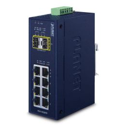 Planet Switch industrial 8 puertos Gigabit 10/100/1000T + 2 SFP 1000BASE-SX/LX/BX 20Gbps 14.88Mpps IP30 Precio: 185.49999985. SKU: B17KR7ELPT