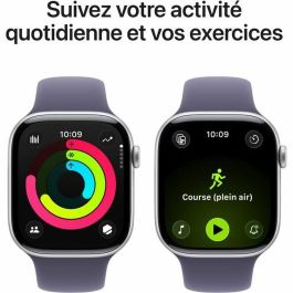 Apple Watch Series 11 GPS 46mm Caja Aluminio Plateada Correa Deportiva Morado Niebla M/L