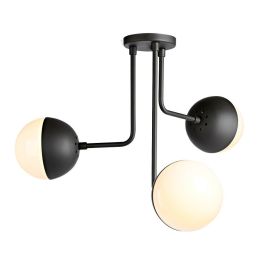 DKD Home Decor Lámpara Techo Moderno Metal Cristal Negro Blanco 58 x 46 x 61 cm Precio: 64.24374. SKU: S3014606