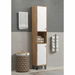 Trendteam TRE1699334011565 Armario alto con dos puertas Serie Touch Blanco/Marrón 36 cm de largo