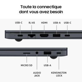 Samsung SAM1708126615232 Portátil Galaxy Book4 15.6" Intel Core i5U, 8 GB RAM, 256 GB SSD, Gráficos Intel, AZERTY, Gris