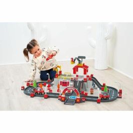 Ecoiffier Abrick 1349 - Set de Construcción Circuito Bombero con Vehículos y Accesorios en Barril para Niños +18 Meses