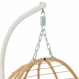 PALAVA Silla colgante tipo huevo - Estructura de acero - Tejido de ratán sintético - P95 x A98 x H200 cm