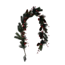 DKD Home Decor Guirnalda Navidad Tradicional 40 LEDs Verde Rojo 150 cm - Pack 2 Unidades