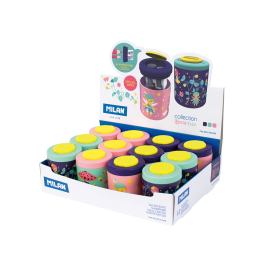 Milan Sacapuntas 2 Usos con Depósito Fairy Tale Colección Colores Surtidos Expositor 12 Unidades