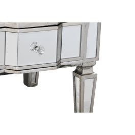 DKD Home Decor Mueble TV Glam con 3 Cajones Plateado, de Espejo y MDF, 112 cm Ancho x 45 cm Fondo x 50 cm Alto