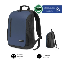 SUBBLIM SUBBP-5NXAP02 Mochila Nomad Xpand Air Padding 15.6" 18-21L Azul con USB-C para Portátil y Tablet
