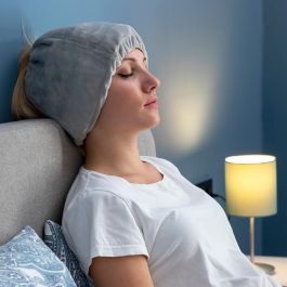 Innovagoods Gorro de Gel para Migrañas y Relajación, Gris, Talla Única con 4 Bolsas de Gel Extraíbles para Calentar o Enfriar