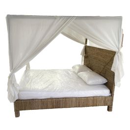 DKD Home Decor Cama Banana 1c25 188 x 198 x 209 cm Fibra de banana y Teca