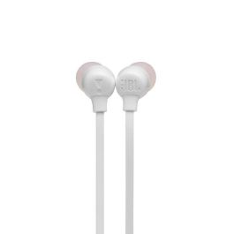 JBL JBLT125BTWHT Auriculares In-Ear Inalámbricos con Micrófono Bluetooth 5.0, 16h Batería, Pure Bass, Carga Rápida, Blancos