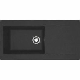 Stradour LIERRA 1C 1000 Fregadero empotrado de Resina Negro 1 cubeta grande 100x50 cm desagüe incluido - Fabricación francesa