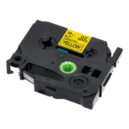 Q-connect Cinta Tze-641 Amarillo-Negro 18mm Longitud 8m Compatible Brother Consumible Rotuladora 100x20x70mm