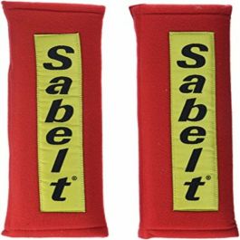 Sabelt SB475040 Almohadillas para cinturón de seguridad de arnés 3" Velcro Rojas, felpa suave y cómoda 28x9.5cm