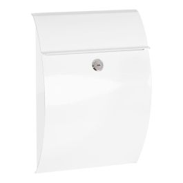 Arregui Buzón Exterior Individual Galán S (A5) Acero Galvanizado Blanco 21x7.5x29 cm | Apertura Vertical con 2 Llaves