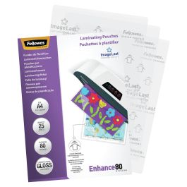 Fellowes Fundas Plastificar Brillo DIN A4 80 mc Pack 25 Unidades