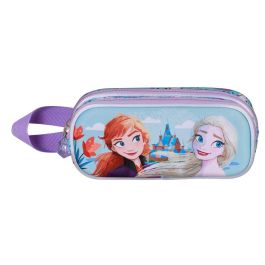 Disney Frozen 2 Estuche Portatodo 3D Doble Spring Azul con Relieve y Doble Compartimento