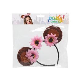Diadema Orejas Marrones con Girasoles para Disfraz de Ratón o Fiesta Temática