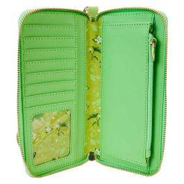 Loungefly Cartera lenticular Disney Tiana y el Sapo Piel Vegana 20x10cm con Cremallera, Apliques y Ventana ID Libélula