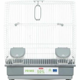 Zolux ZOL3336021042314 Jaula para pájaros Carla de plástico reciclado - Incluye 2 perchas, 2 comederos y columpio