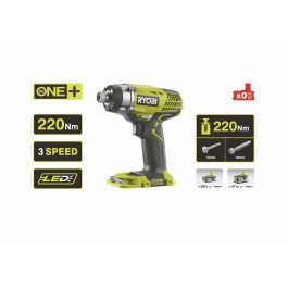 Ryobi Destornillador de Impacto Inalámbrico 18V, 3 Modos de Velocidad Ajustables (40, 120, 220 Nm)