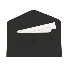 Liderpapel Dossier Broche Polipropileno Negro Opaco Tamaño Sobre Americano 260x140 mm