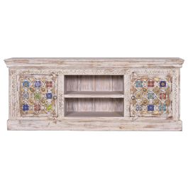 Giner y Colomer Mueble TV Madera de Mango con Detalles en Cerámica y Bronce 150 cm