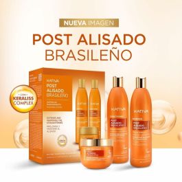 Kativa Profesional Post Alisado Brasileño - Lote 3 pz con Champú, Acondicionador - Keratina y Ácido Hialurónico Anti-Frizz