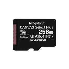 Kingston Technology Canvas Select Plus Tarjeta microSDXC 256GB A1 C10 UHS-I U3 100MB/s V30 para Android con Adaptador SD