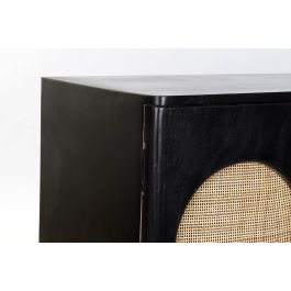 DKD Home Decor Buffet Moderno Negro Natural Mango Ratan 40 x 65 x 150 cm
