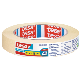 Tesa Cinta Adhesiva para Pintor 50 mt x 19 mm Multifuncional Adherencia Fácil de Quitar