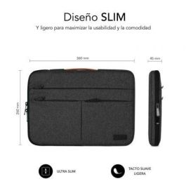 Funda Subblim Air Padding 360 Sleeve para Portátiles hasta 14"/ Gris Oscuro Funda Subblim Air Padding 360 Sleeve para Portátiles hasta 14"/ Gris Oscuro