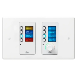 BSS EC-8BV Controlador de pared Ethernet con 8 botones y control de volumen, HiQnet, PoE, LCD programable, Negro/Blanco