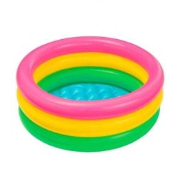Piscina hinchable 3 aros colores con suelo hinchable (capacidad 28 litros) (1/3 años)61x22 cm - modelos surtidos Precio: 3.9688. SKU: B16ZVG867A