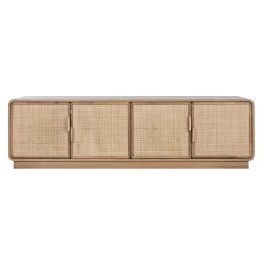 Mueble de TV Home ESPRIT Natural Ratán Roble 157 x 40 x 46 cm Mueble de TV Home ESPRIT Natural Ratán Roble 157 x 40 x 46 cm