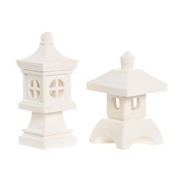DKD Home Decor Decoración Luminosa Oriental de Pagoda LED Resina Blanca 16 cm (4 Unidades) Precio: 30.50000052. SKU: B1EVH4WYSM