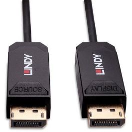 LINDY 38525 Cable de Fibra Óptica Híbrido DisplayPort 2.0 UHBR10 de 50m para Resolución 7680x4320