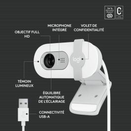 Logitech BRIO 100 Webcam, Full HD 1080p, 2 MP, Micrófono Omnidireccional, Tapa de Privacidad, USB