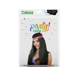 Peluca Lisa Larga Morena Con Cinta