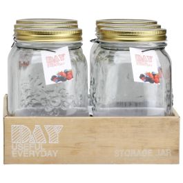 Day Bote 1 L con Tapa Metálica y Dibujos en Relieve, Diámetro 10 cm, Altura 16,5 cm