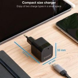 TooQ TQWC-PD20 Cargador de Pared con 1 Puerto USB-C Power Delivery 20W Negro TooQ TQWC-PD20 Cargador de Pared con 1 Puerto USB-C Power Delivery 20W Negro