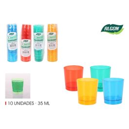 Algon Set-10 Vaso Chupito Color Ps 35ml 3.5x4.2cm (50 Unidades)