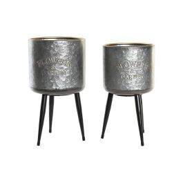 Macetero Loft DKD Home Decor Gris Negro 25 x 46 x 25 cm Set de 2 Precio: 53.69000021. SKU: S3034711