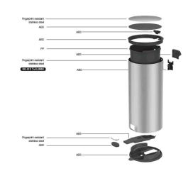 MOVIMIENTO DE COCINA Pedal Kitchen Waste Bin Forest - 30L - Negro mate