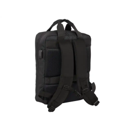 Mochila para Portátil Real Madrid C.F. Premium Negro 29 x 39 x 11 cm 13,3"