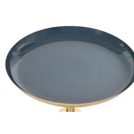 DKD Home Decor Fashion golden 23 Mesita Auxiliar Metal Patinado Dorado Azul Set de 2 Piezas 40.5 x 48 x 40.5 cm