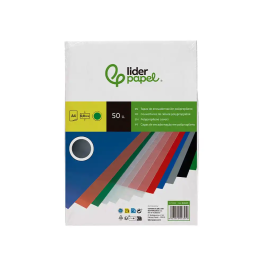 Liderpapel Tapas Encuadernacion Polipropileno A4 0.8mm Verde Opaco Paquete 50 Unidades