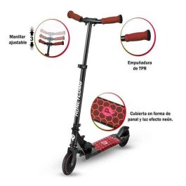 Ociotrends Patinete 2 Ruedas Honeycomb, Luces LED en Plataforma y Ruedas, Edad +5 Años, Material Polipropileno, Color Rojo