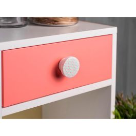 Rei mod. m3 Blister con 4 Pomos Redondos para Mueble Fabricado en Madera Haya Acabado Blanco Ilustrado Ø38mm