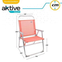Silla pleg alu fija 48x50x88 cm c/asa-textileno-flamingo Silla pleg alu fija 48x50x88 cm c/asa-textileno-flamingo