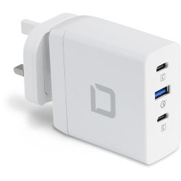 DICOTA D31983 Cargador Universal GaN para Portátil, 100W, Rápido Power Delivery/Quick Charge 4+, 1 USB-A, 2 USB-C